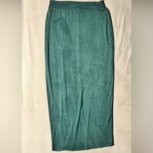 Windsor Green Velour Maxi Skirt